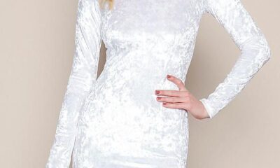 White Velvet Dress